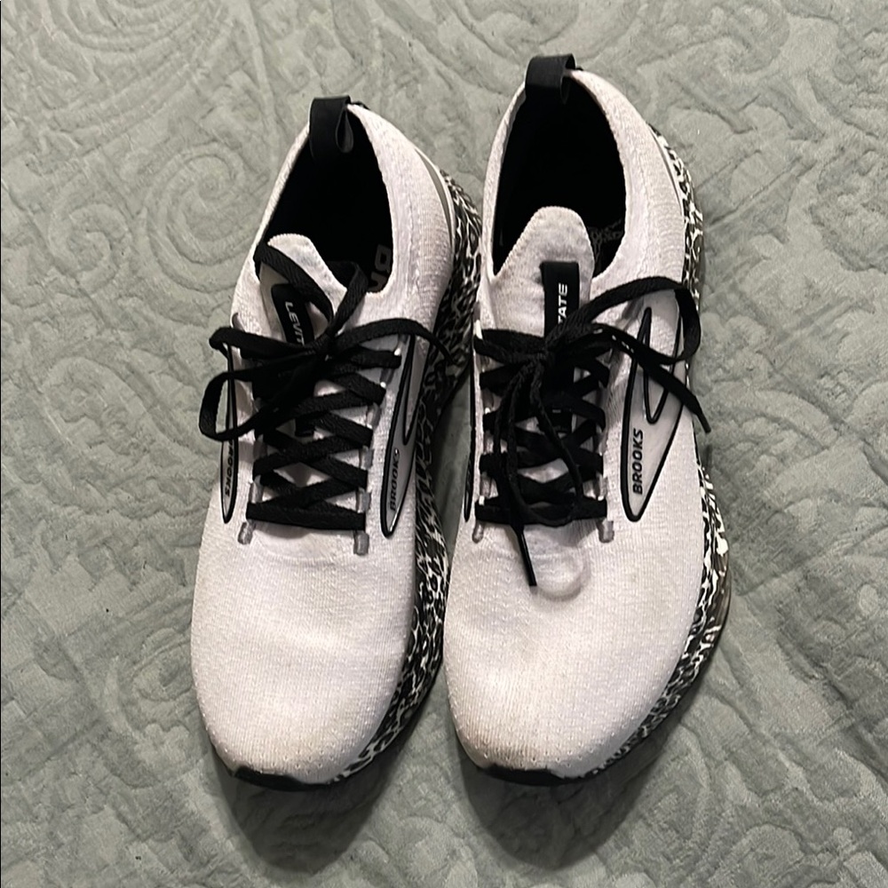 Brooks White and Black Running Shoes